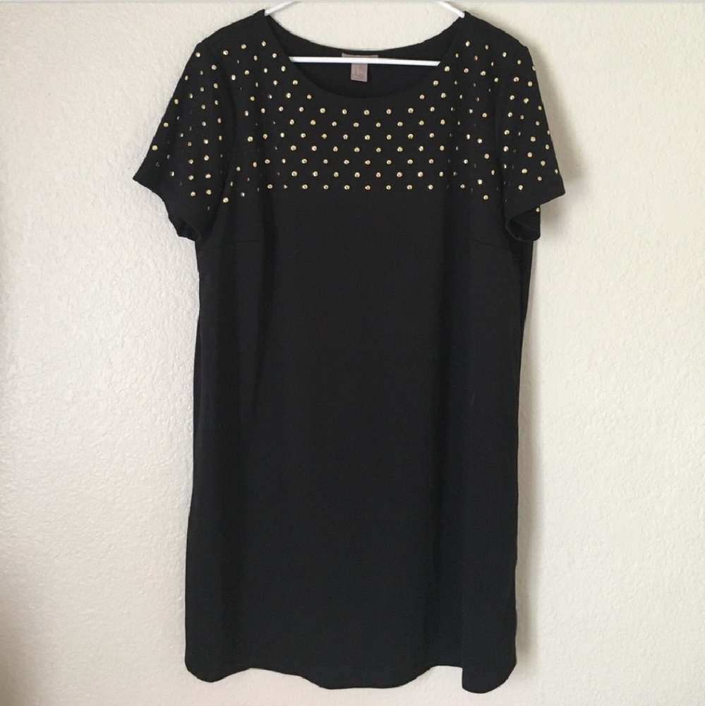 H&M+ dress with gold studs